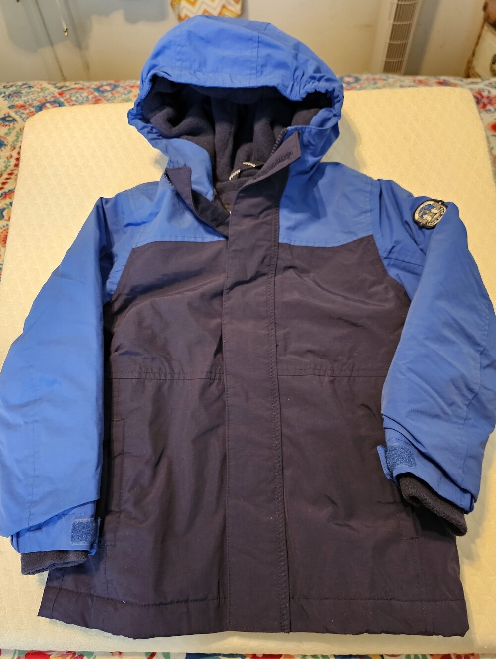 Lands' End Squall Waterproof Fleece Lined Winter Jacket Size 4 Blue Navy Euc